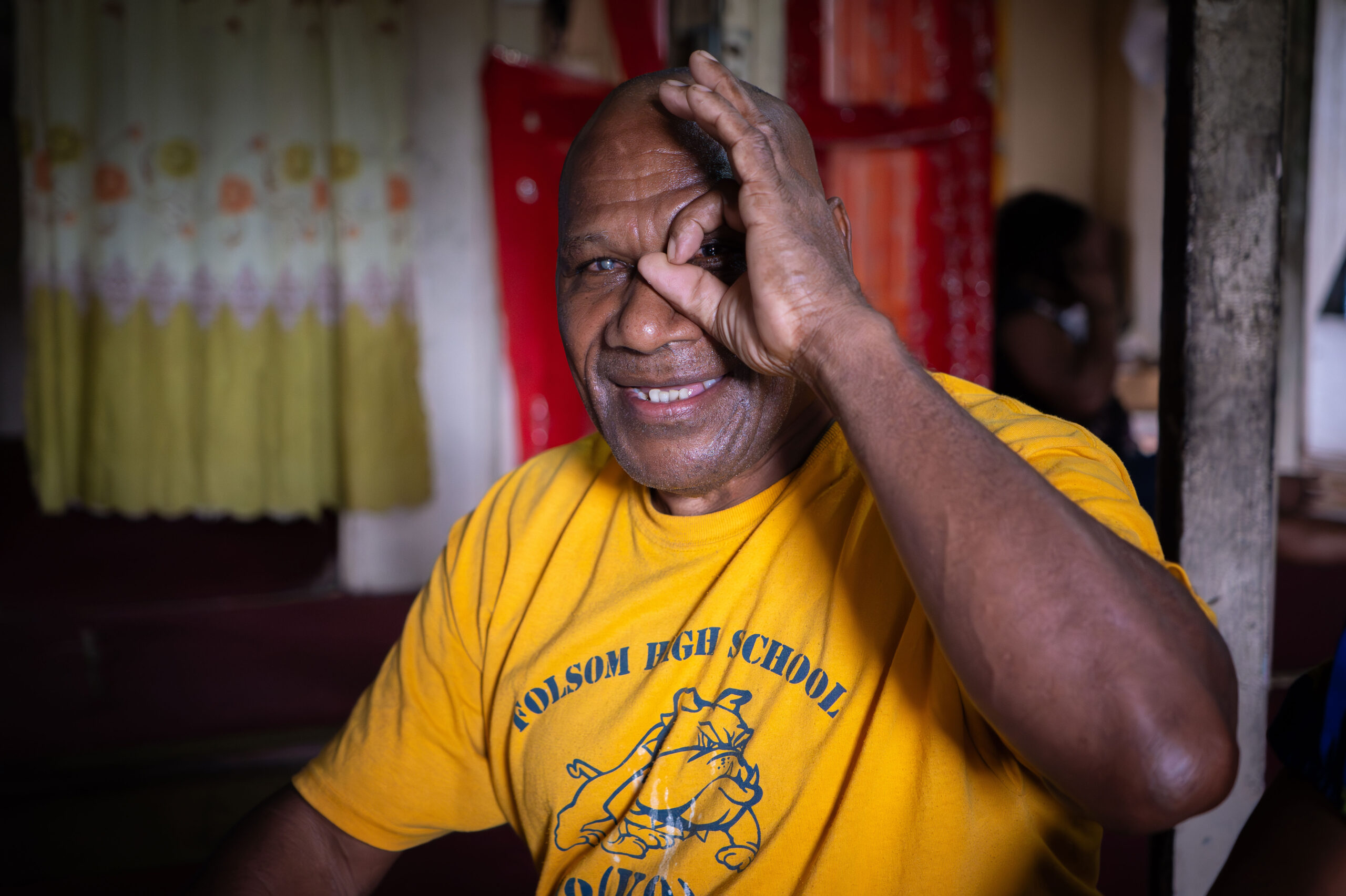 Jemesa at home after having his sight restored