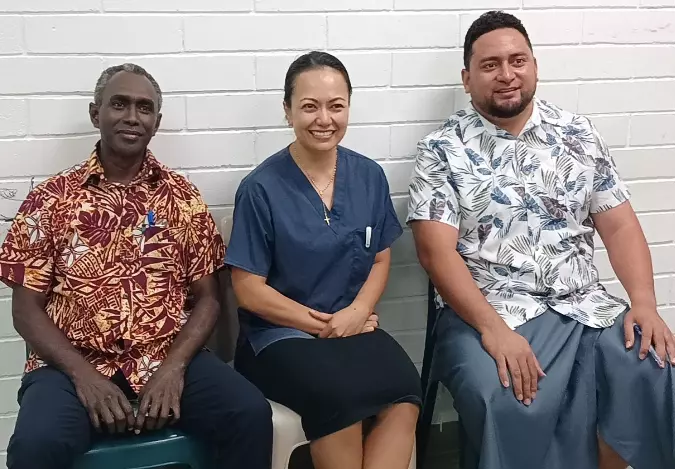 Pictured above is PEI Chief Consultant Ophthalmologist, Dr Mundi Qoqonokana, with Samoan ophthalmologist, Dr Lucilla Ah Ching-Sefo, and Dr Duke Mataka the PacEyes Consultant Ophthalmologist from Tonga.