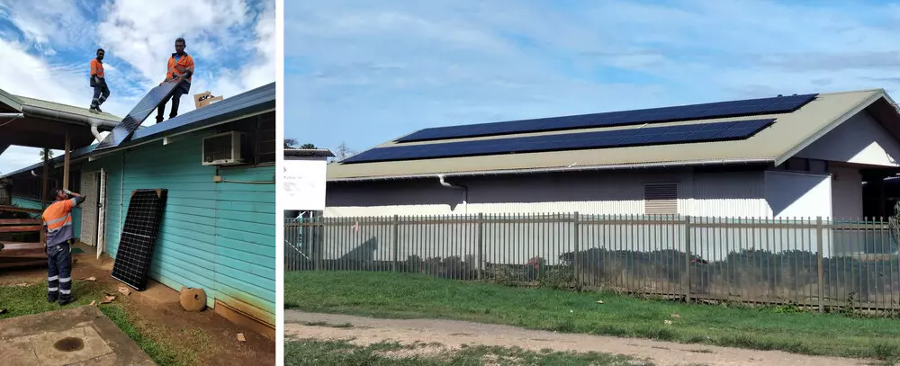 Installation of the solar panels in Madang