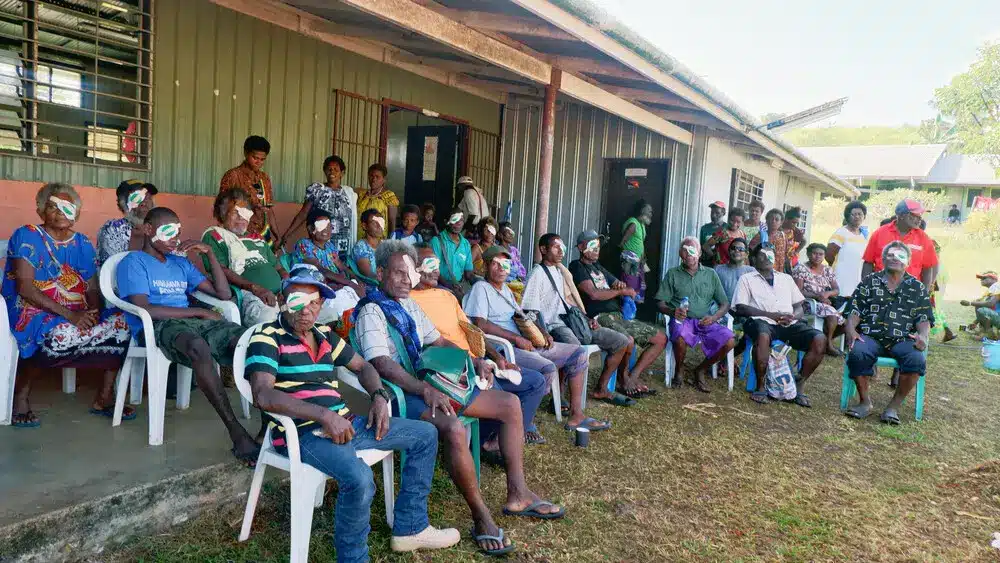 Patients waiting for transport after their eye surgeries