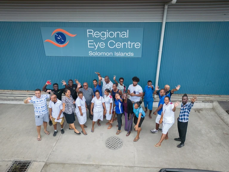 The team outside the Regional Eye Centre in Solomon Island