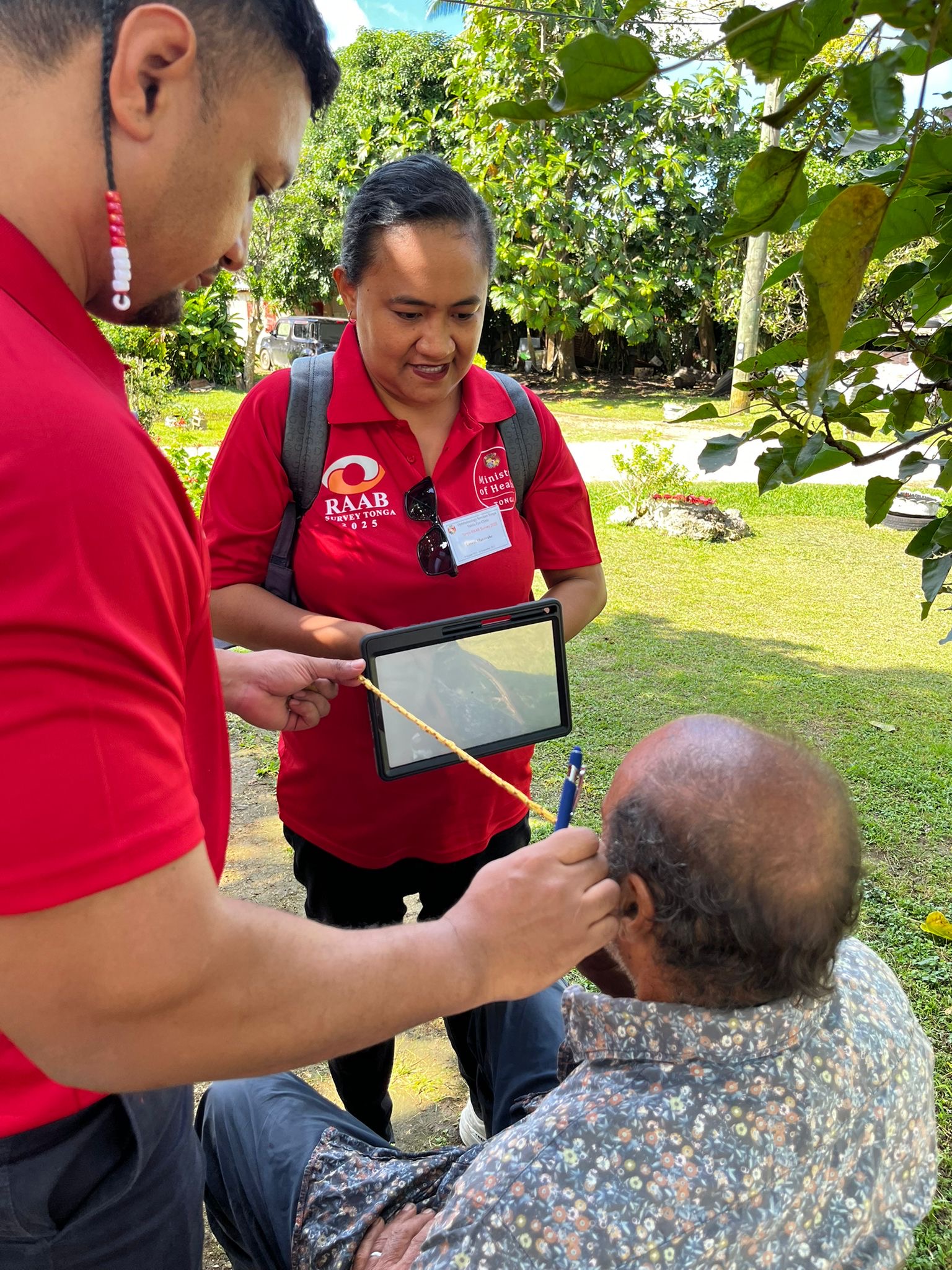 The RAAB teaming testing a mans eyes